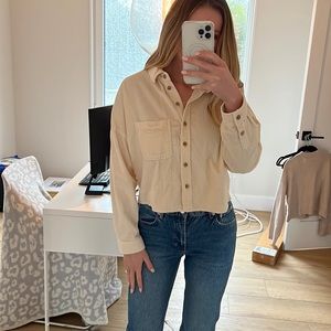 AE Cropped Corduroy Button Up